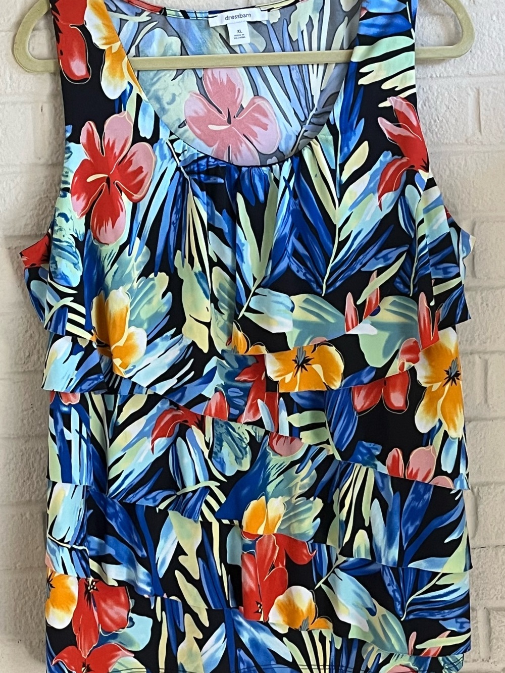 Dressbarn Tropical Print Top XL